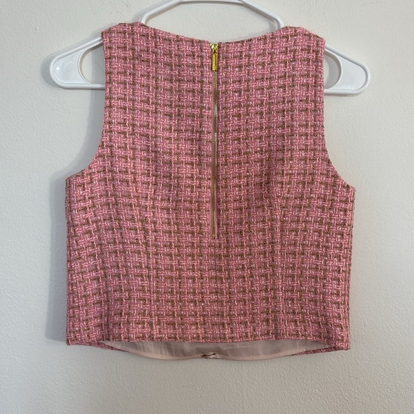 Julie Brown Sleeveless Pink Tweed Shirt Vest XS - Picture 5 of 6